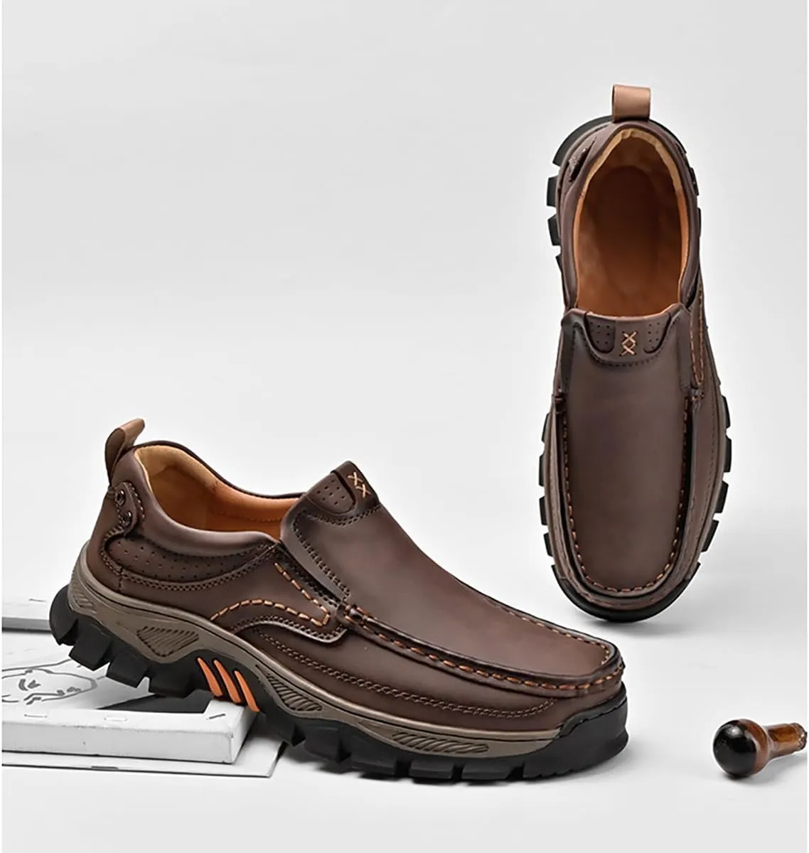 Caipcmall Mens Orthopedic Shoes Slip On, Mens Hands Free Slip in Loafers Caipcmall Shoes