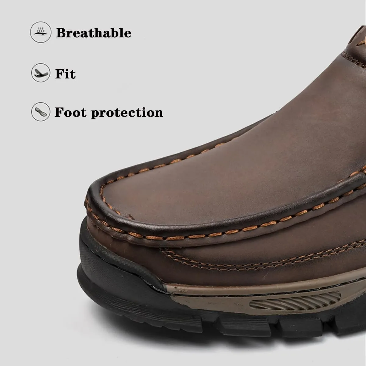 Caipcmall Mens Orthopedic Shoes Slip On, Mens Hands Free Slip in Loafers Caipcmall Shoes