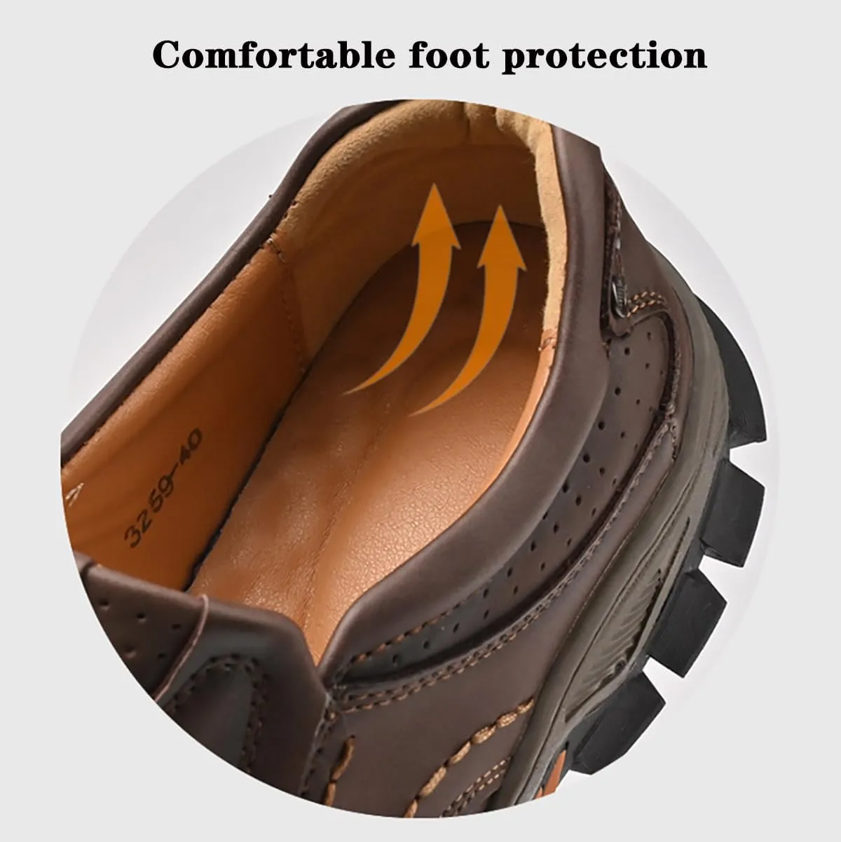 Caipcmall Mens Orthopedic Shoes Slip On, Mens Hands Free Slip in Loafers Caipcmall Shoes