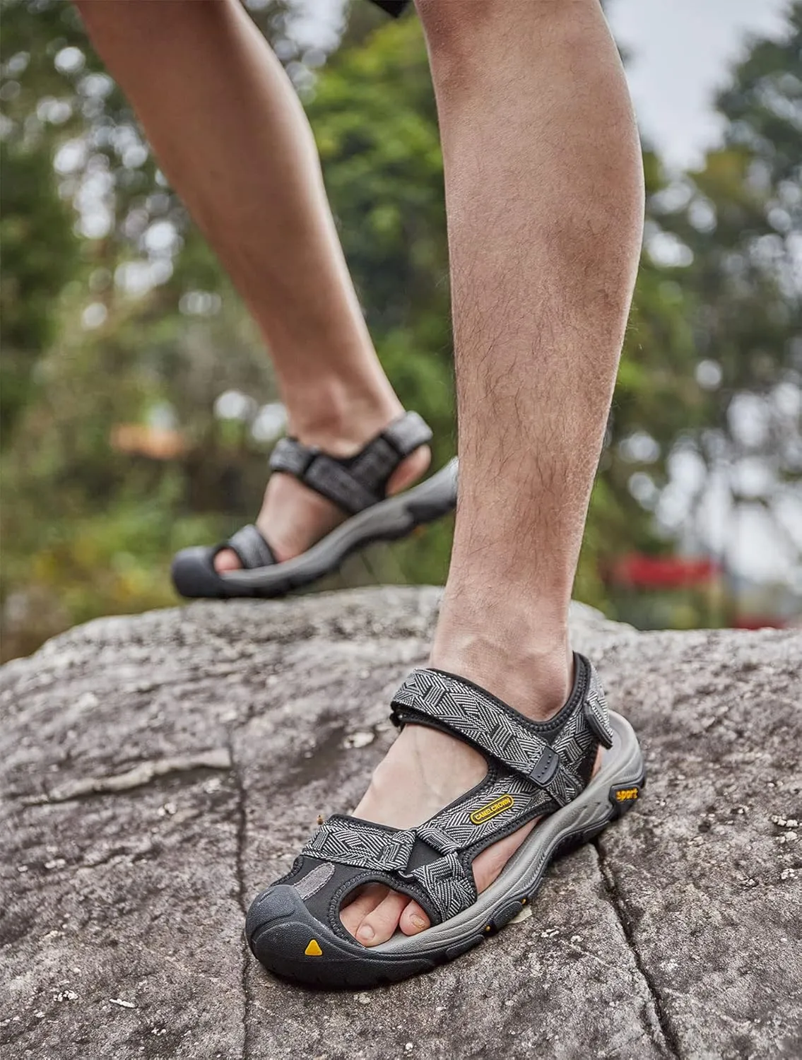CAMEL CROWN Men's Waterproof Hiking Sandals Closed Toe Water Sandals Athletic Sport Sandals for Summer Outdoor Beach Wading Boat