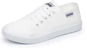 Canvas Korean Style Fashion Sneakers Lightweight Casual Flat Trainers for Daily Wear Walking Travel and School Versatile White Shoes for Women