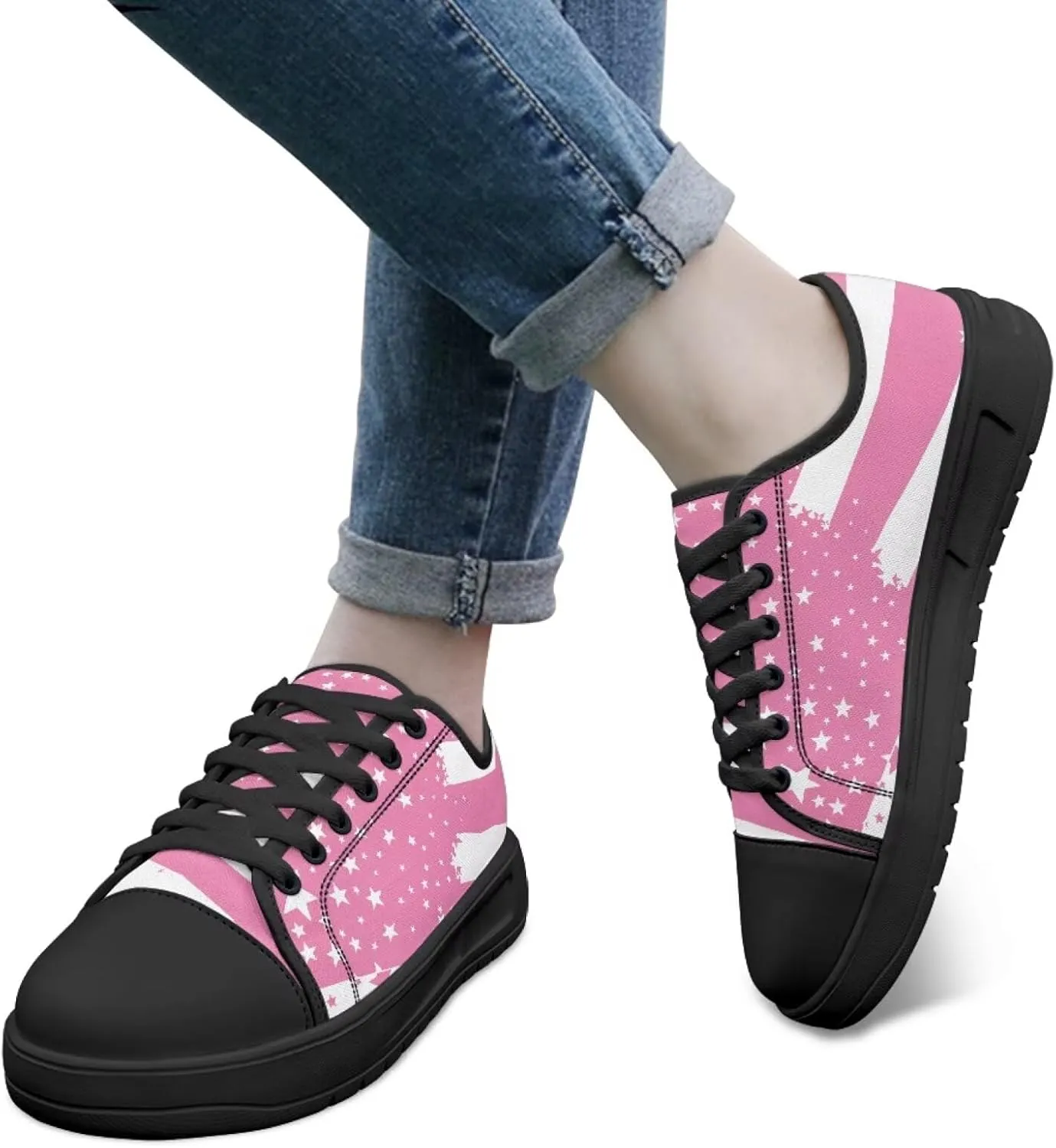 Canvas Shoes for Women Platform Sneakers Slip on Lace-up Walking Flats Outdoor Lightweight Tennis Shoe