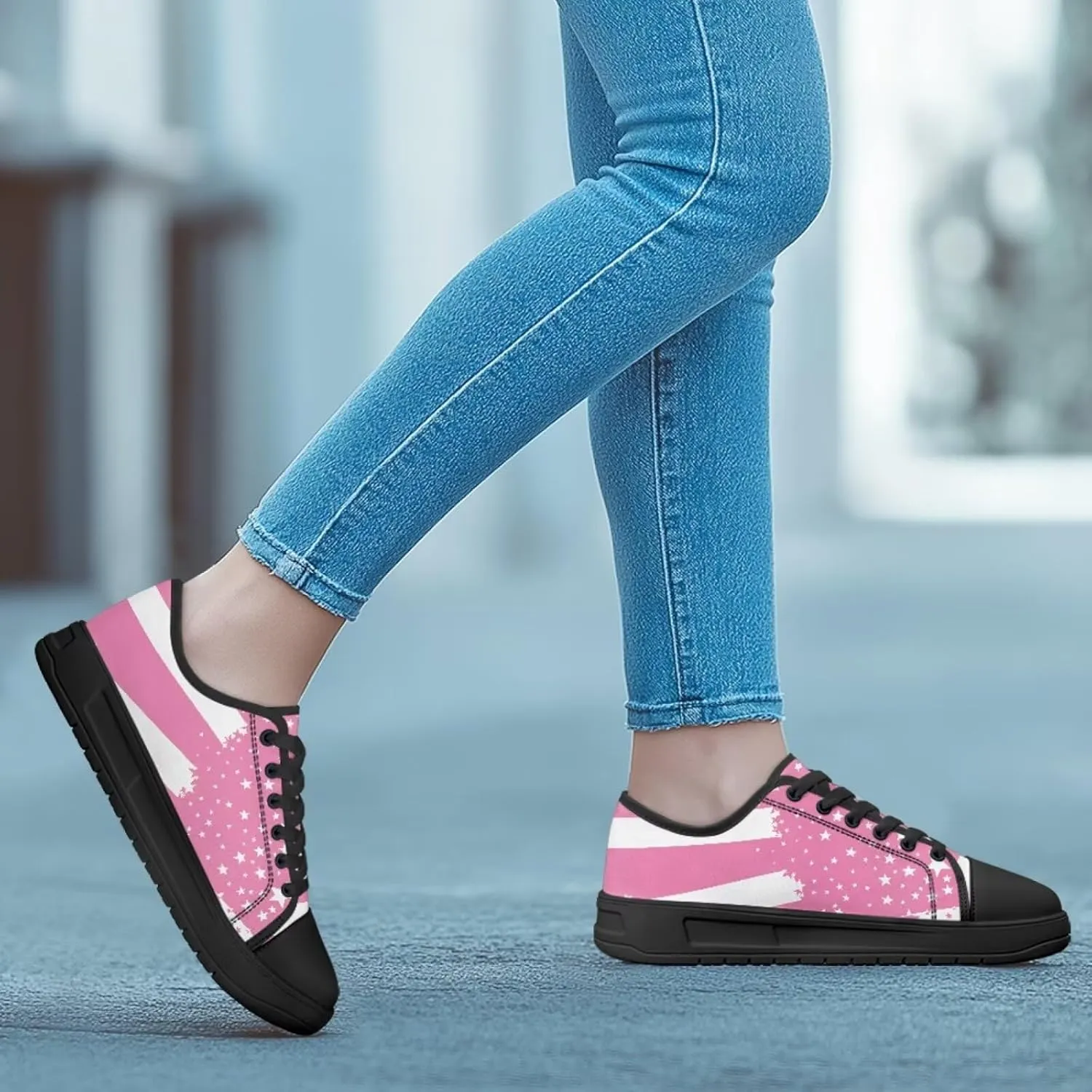 Canvas Shoes for Women Platform Sneakers Slip on Lace-up Walking Flats Outdoor Lightweight Tennis Shoe