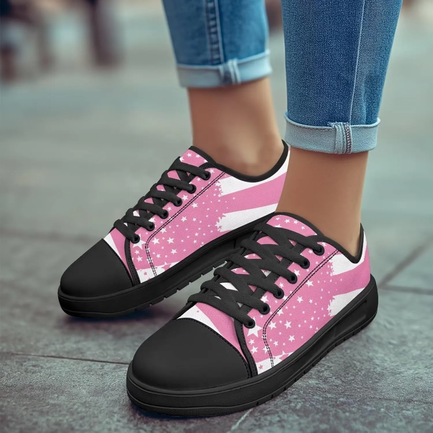 Canvas Shoes for Women Platform Sneakers Slip on Lace-up Walking Flats Outdoor Lightweight Tennis Shoe
