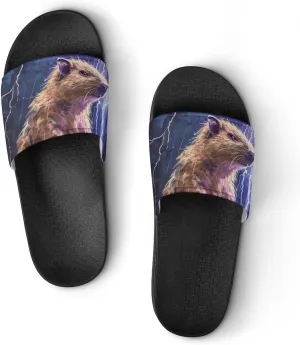 Capybara Thunder House Sandals Non Slip Slippers Quick Drying Bathroom Shower Shoes for Women Men