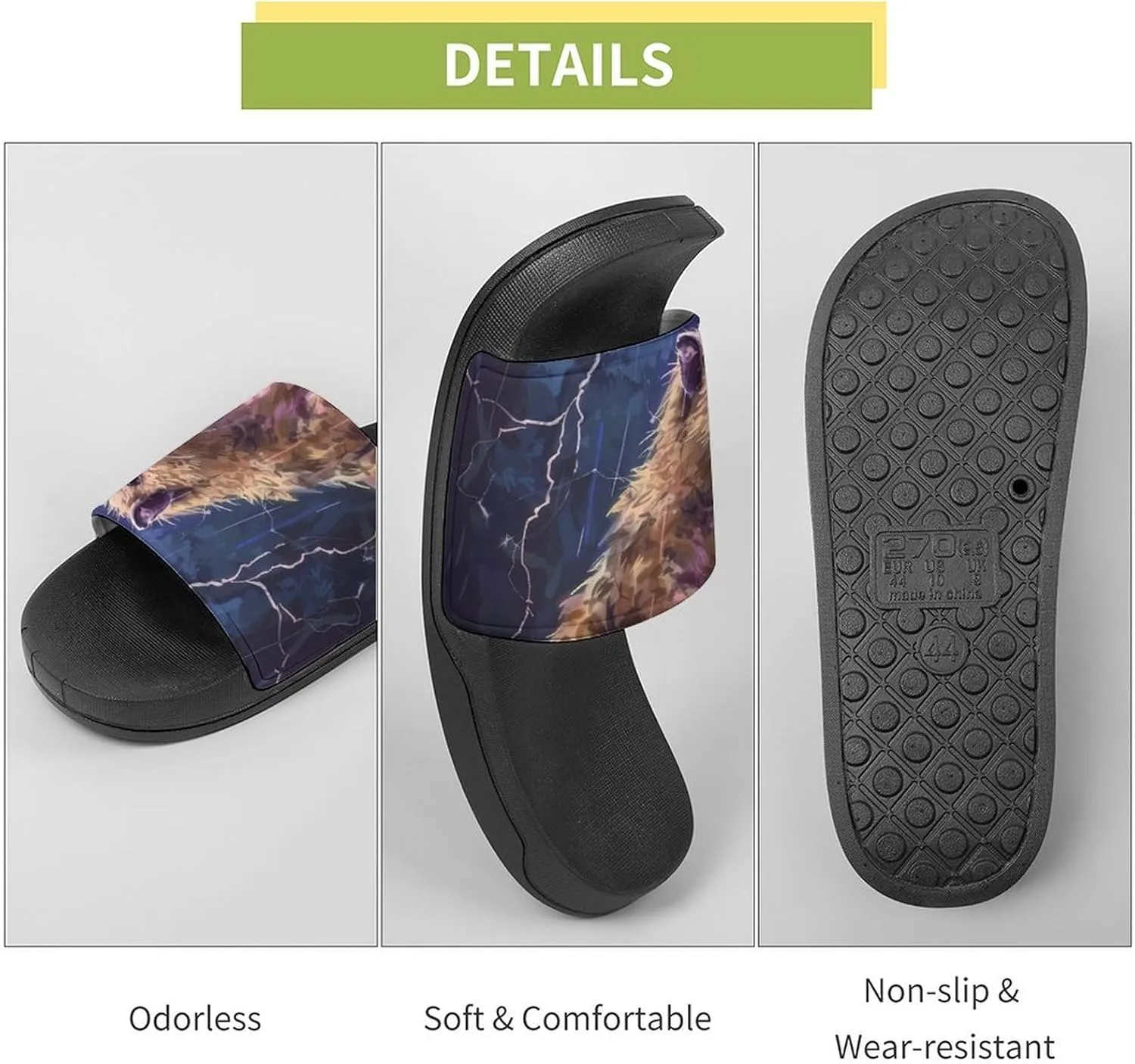 Capybara Thunder House Sandals Non Slip Slippers Quick Drying Bathroom Shower Shoes for Women Men