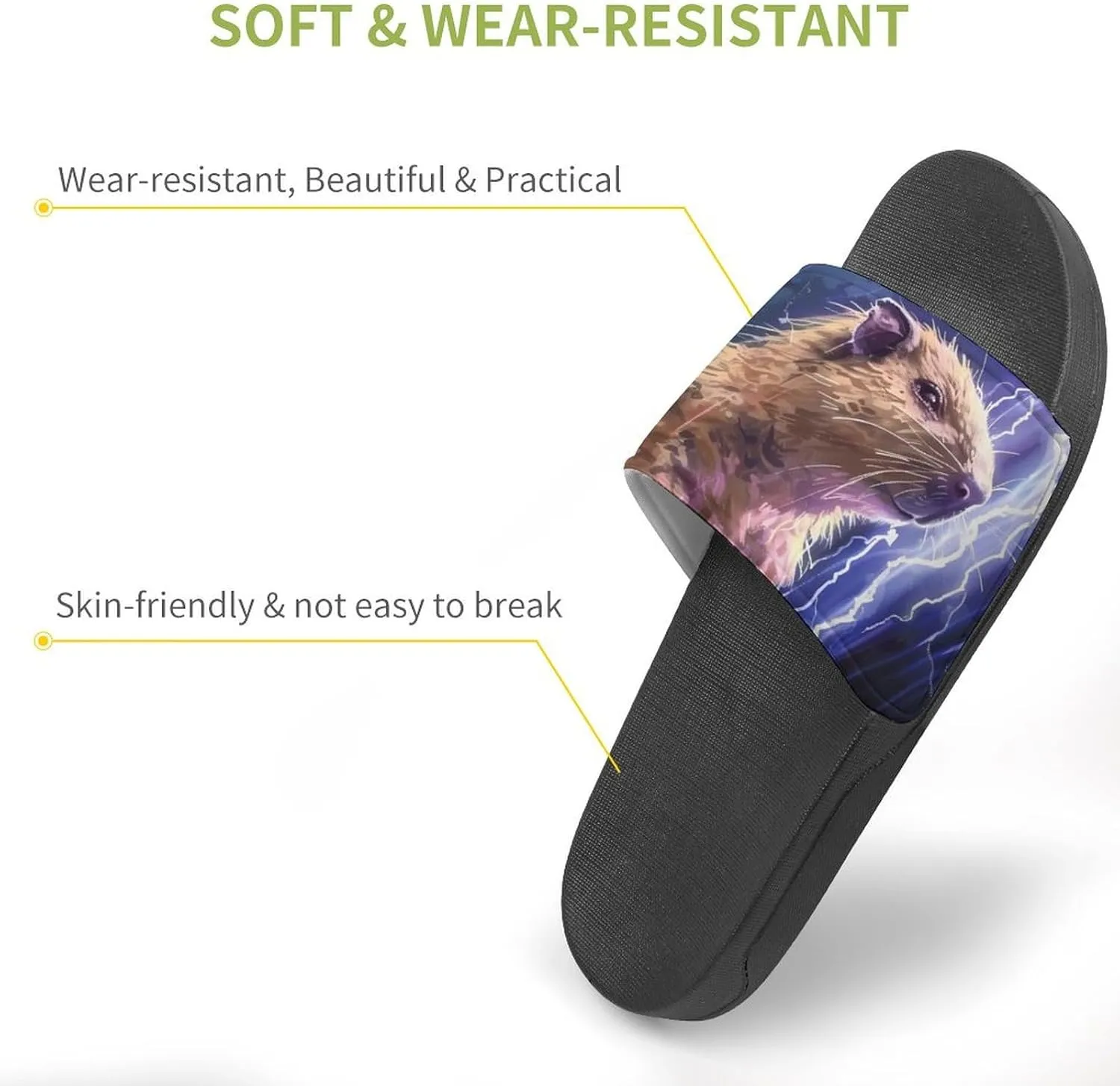 Capybara Thunder House Sandals Non Slip Slippers Quick Drying Bathroom Shower Shoes for Women Men
