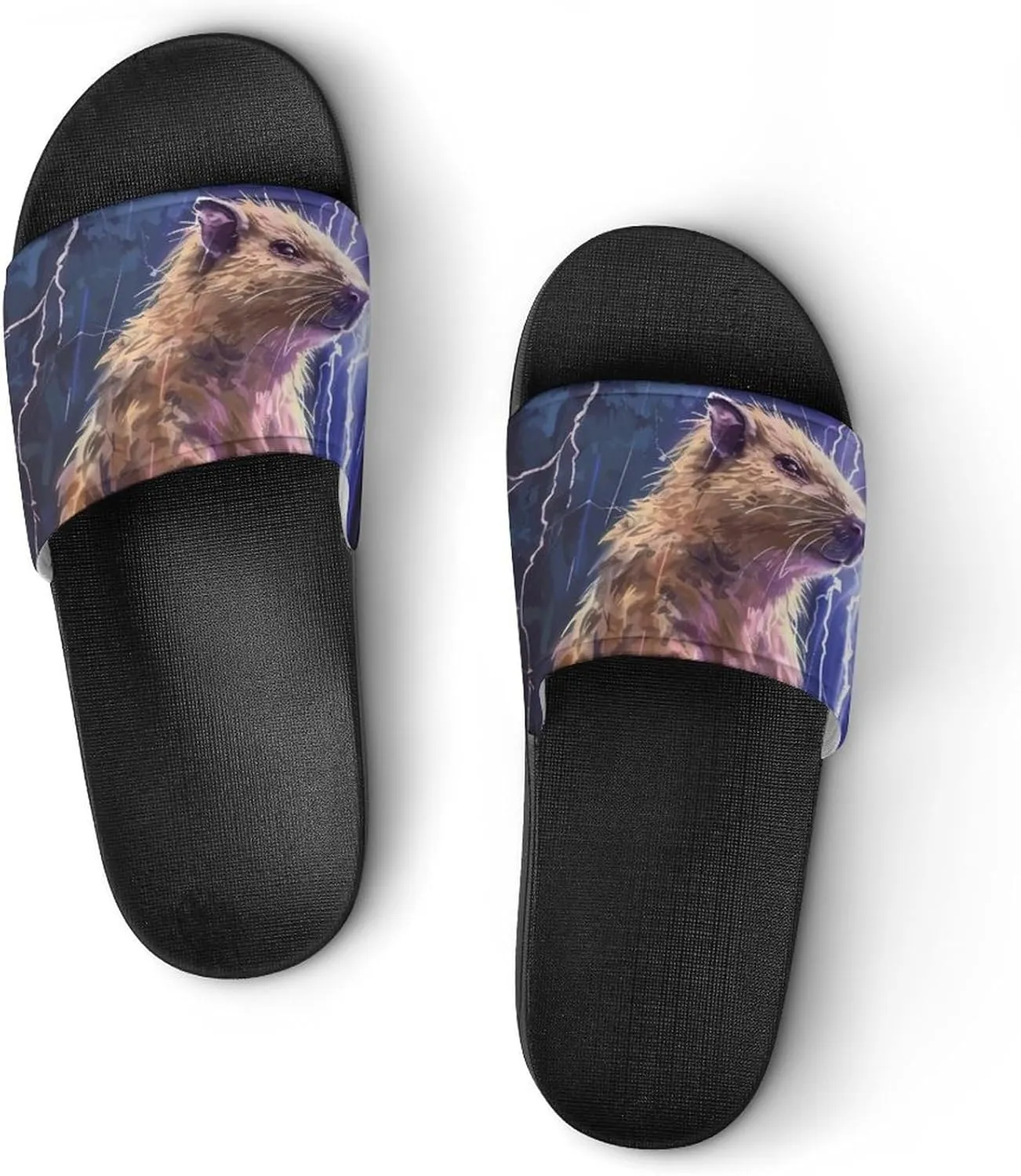 Capybara Thunder House Sandals Non Slip Slippers Quick Drying Bathroom Shower Shoes for Women Men