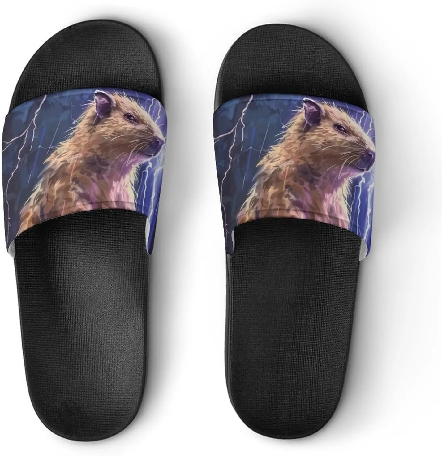 Capybara Thunder House Sandals Non Slip Slippers Quick Drying Bathroom Shower Shoes for Women Men