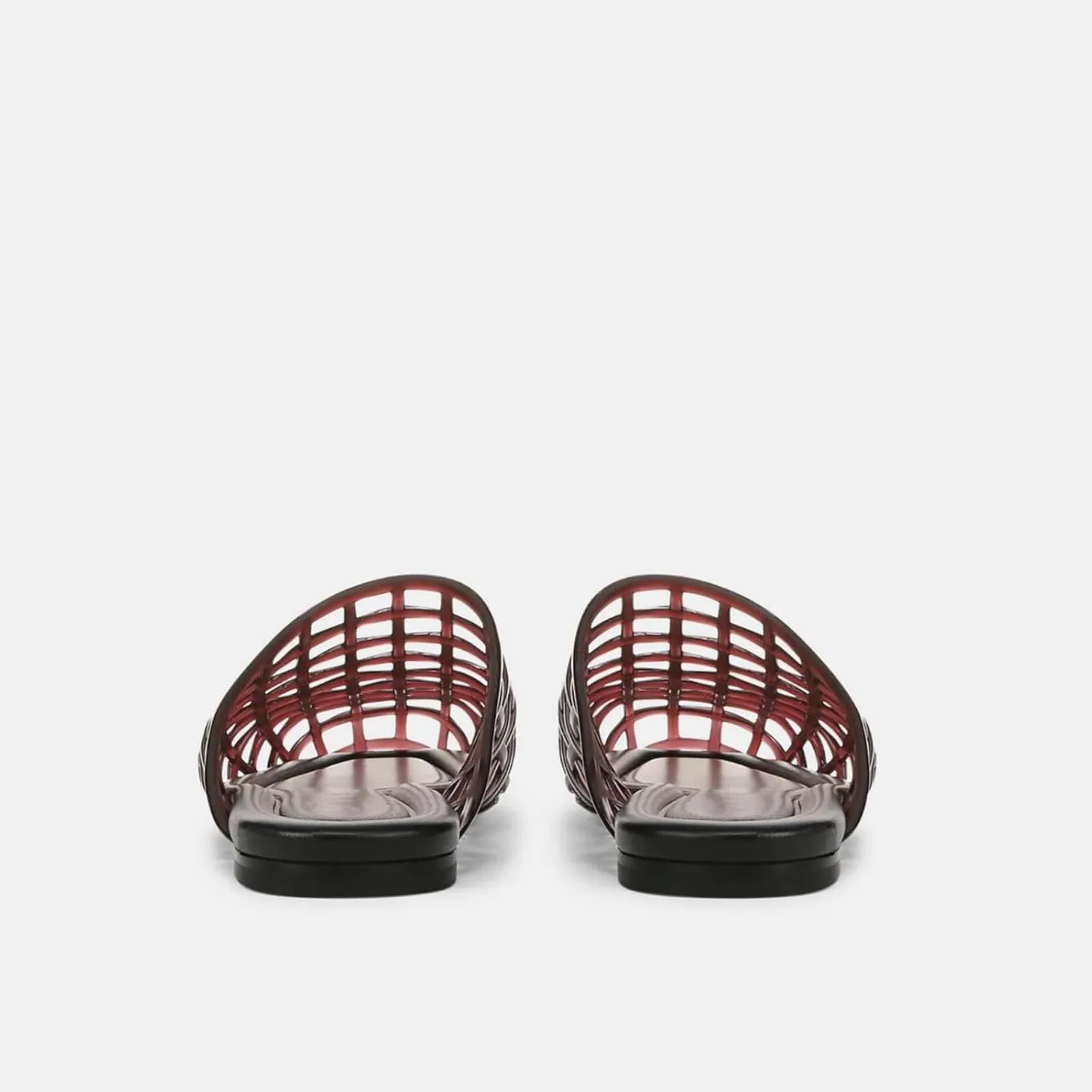 Caradise Jelly Shoes for Women Slip On Clear Mesh Flat Slides Closed Toe Jelly Sandals Mules Comfort Summer Slippers