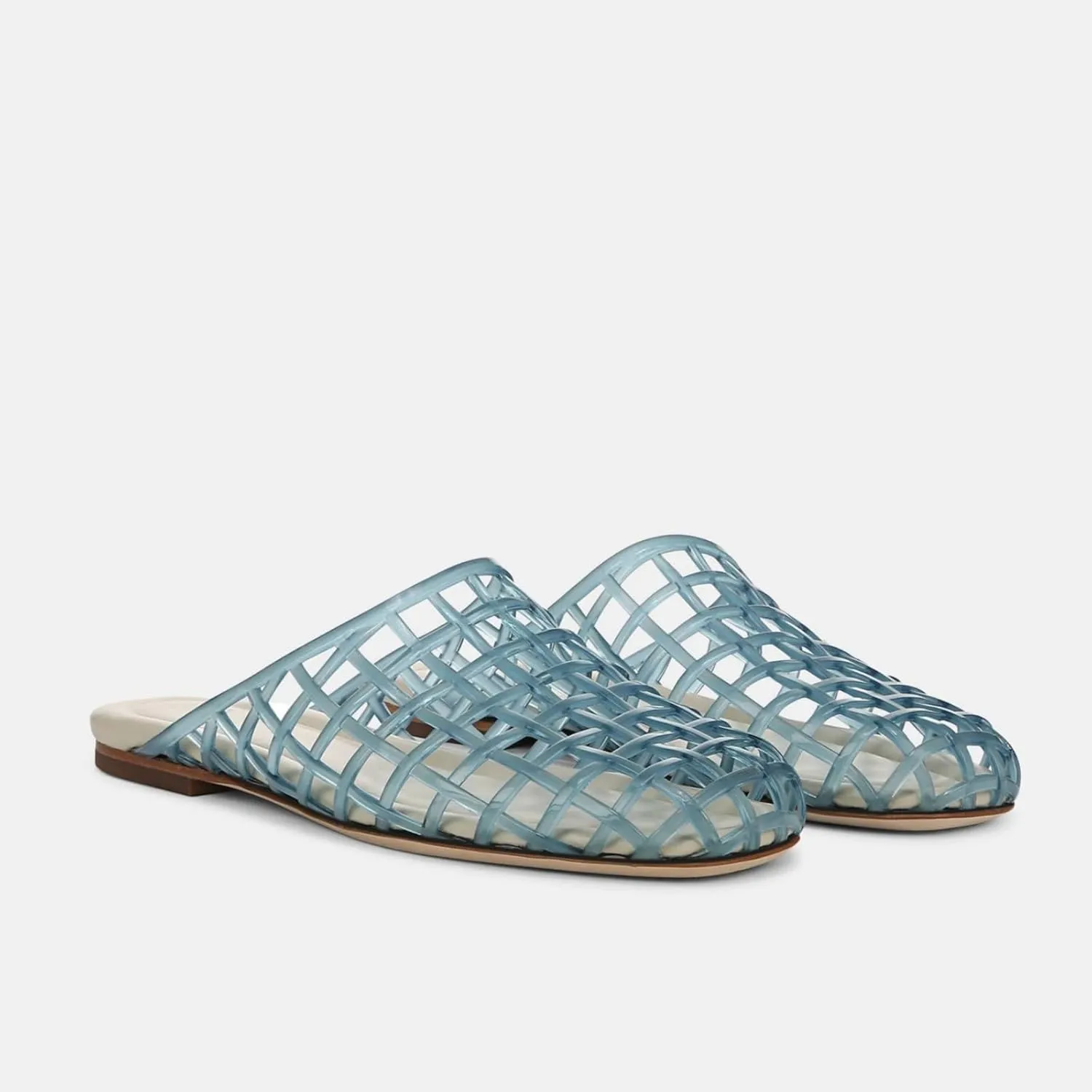 Caradise Jelly Shoes for Women Slip On Clear Mesh Flat Slides Closed Toe Jelly Sandals Mules Comfort Summer Slippers