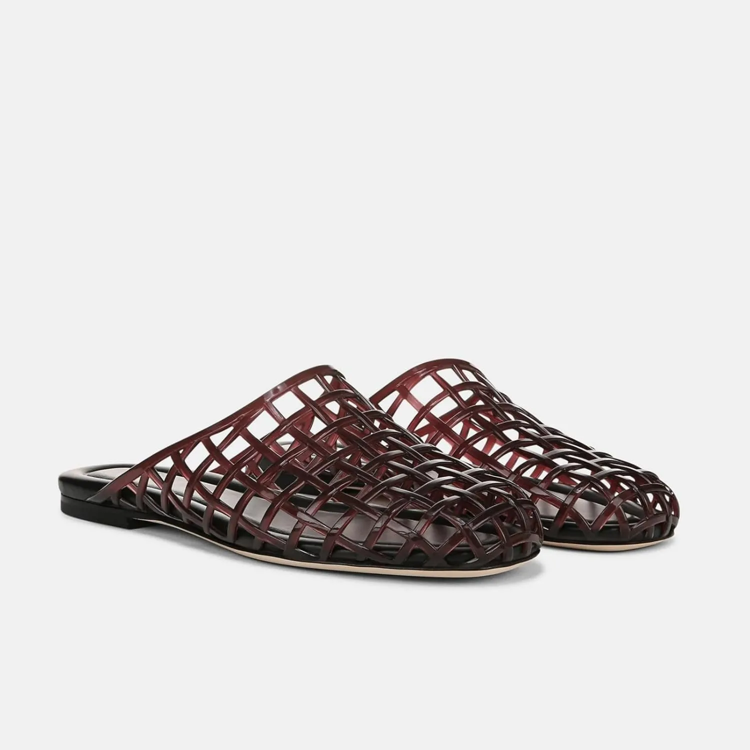 Caradise Jelly Shoes for Women Slip On Clear Mesh Flat Slides Closed Toe Jelly Sandals Mules Comfort Summer Slippers