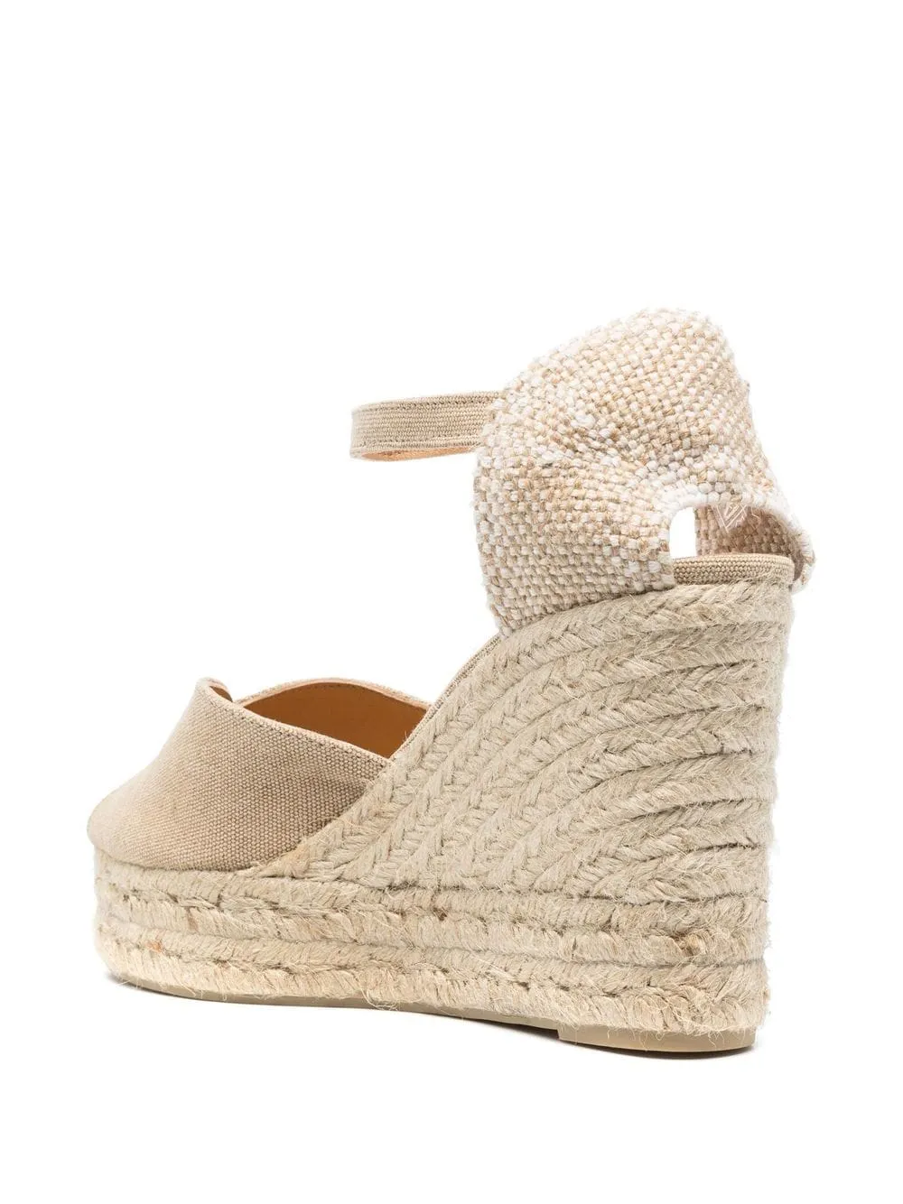 Castañer Bianca Beige Leather Espadrille Wedge Sandals