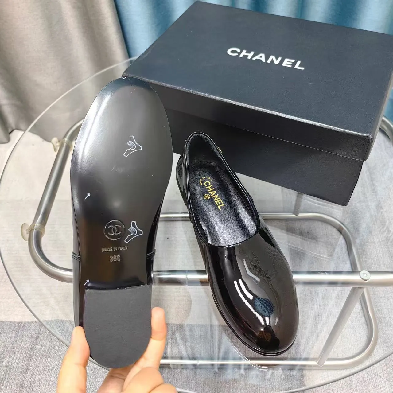 CC 25C Loafer Black Patent Calfskin