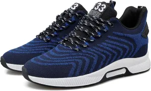 CERYTHRINA Men Elevator Sneakers Invisible Height Increasing Elevator Shoes Sports Shoes 2.36 Inches Breathable Lace up Sneakers