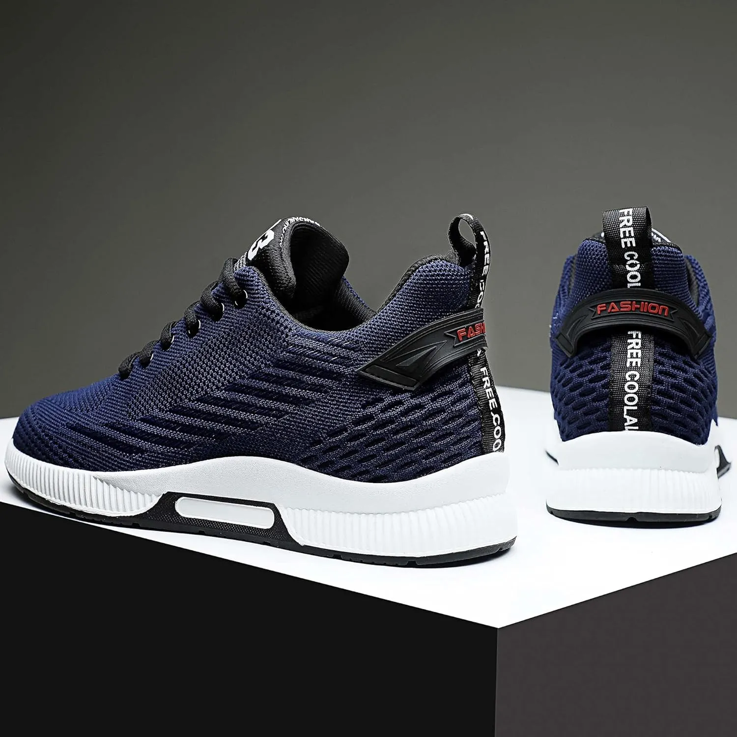 CERYTHRINA Men Elevator Sneakers Sports Shoes Invisible Height Increasing 2.36 Inches Taller Elevator Shoes Lace up Fashion Sneakers