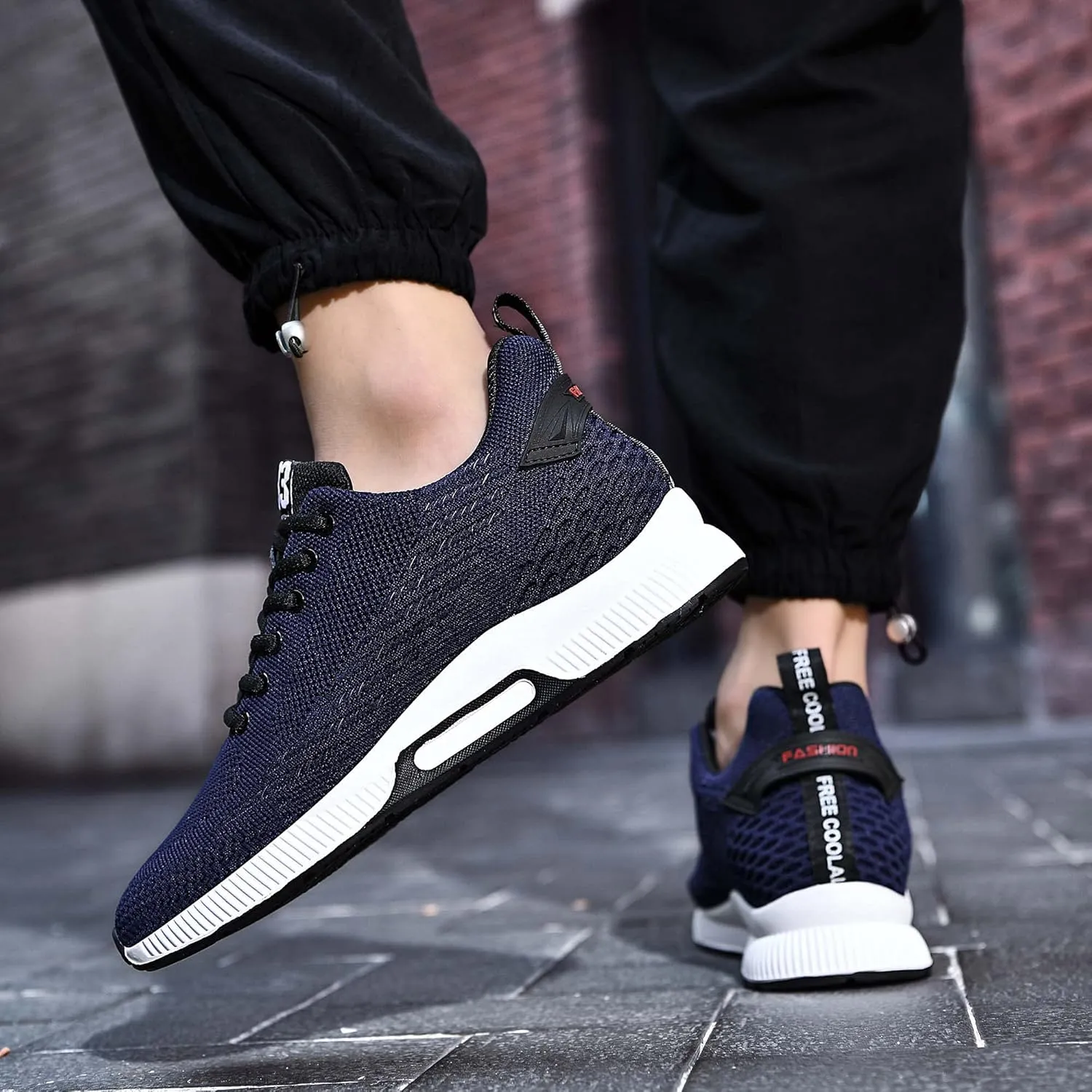 CERYTHRINA Men Elevator Sneakers Sports Shoes Invisible Height Increasing 2.36 Inches Taller Elevator Shoes Lace up Fashion Sneakers