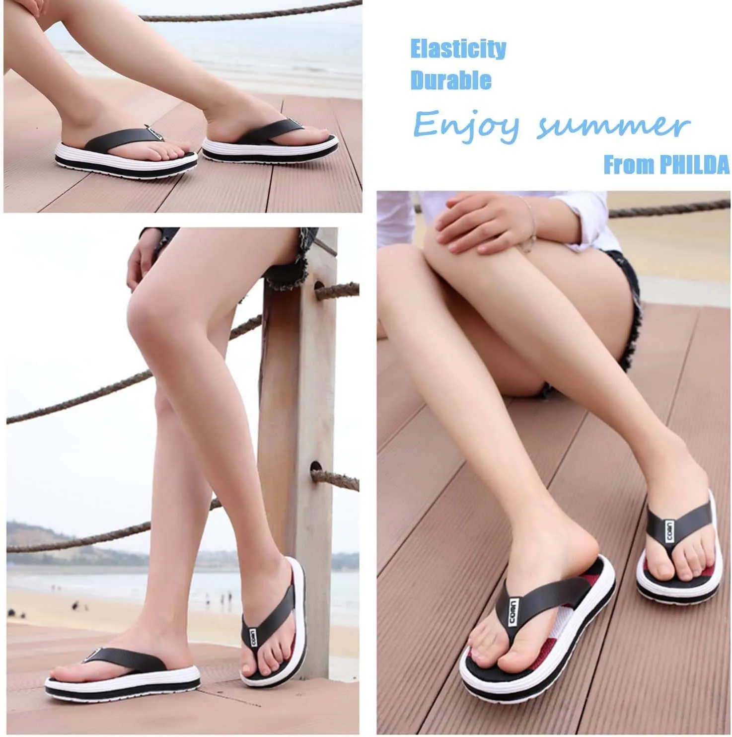 CERYTHRINA Women's Flip Flops Thong Sandals Quick Dry Beach Slippers Shower Slides Walking Shoes
