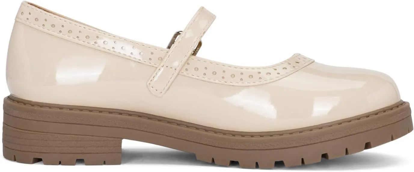 Chariot & Co : Anita-IIS - Girls/Little Kids Mary Jane Adjustable Buckle Closed Toe Lug Sole Heeled Loafers/School or Cosplay Shoes
