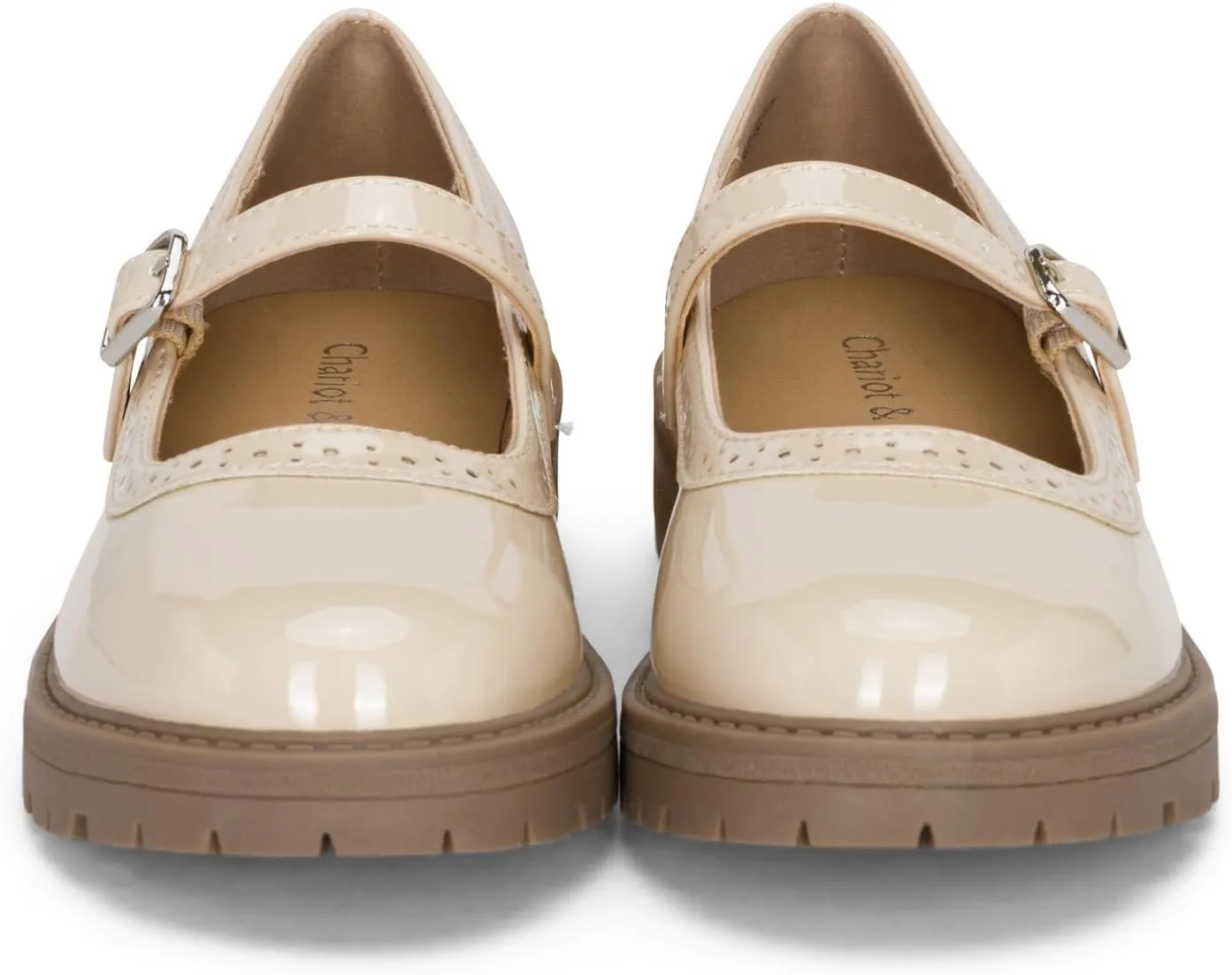 Chariot & Co : Anita-IIS - Girls/Little Kids Mary Jane Adjustable Buckle Closed Toe Lug Sole Heeled Loafers/School or Cosplay Shoes