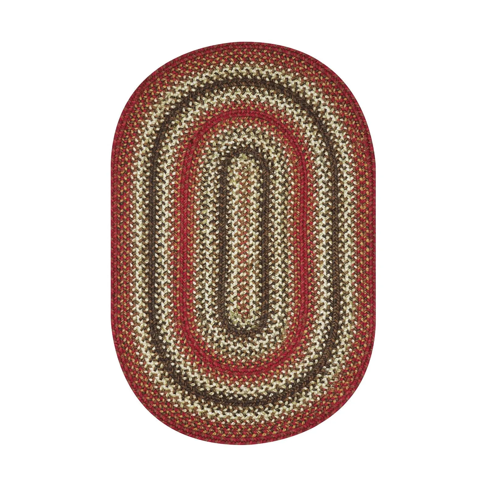Chester Red Braided Jute Oval Rug