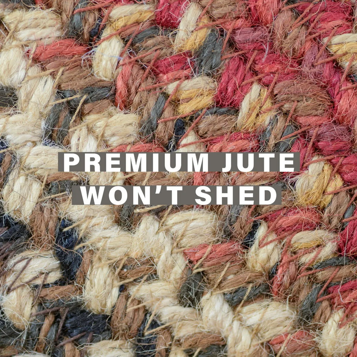 Chester Red Braided Jute Oval Rug