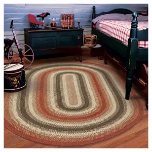 Chester Red Braided Jute Oval Rug