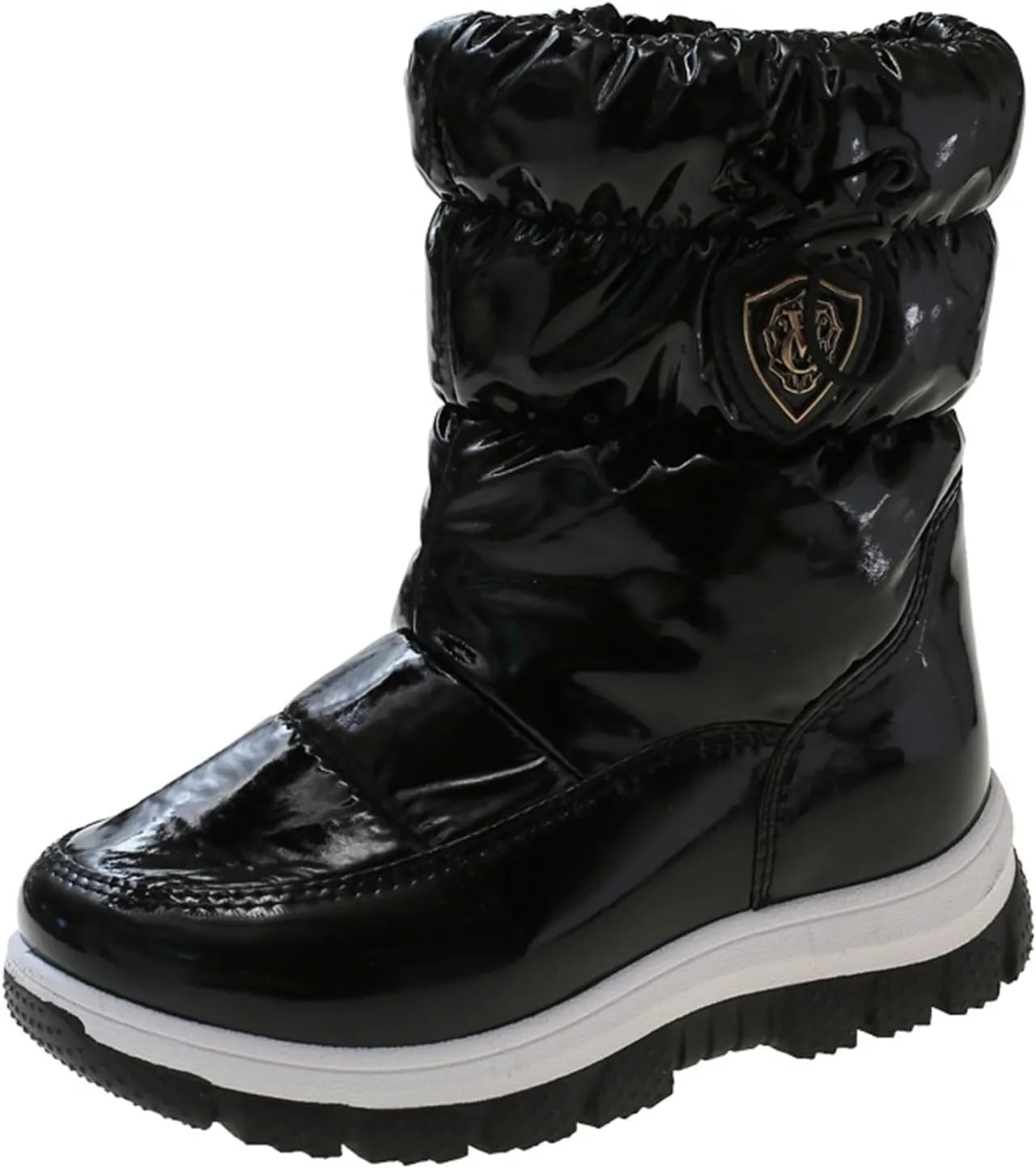 Childrens Thick Snow Boots Kids Fashion Outdoor Ski Shoes Winter 𝐖aterproof Comfy Warm Leather Flat Booties Ankle
