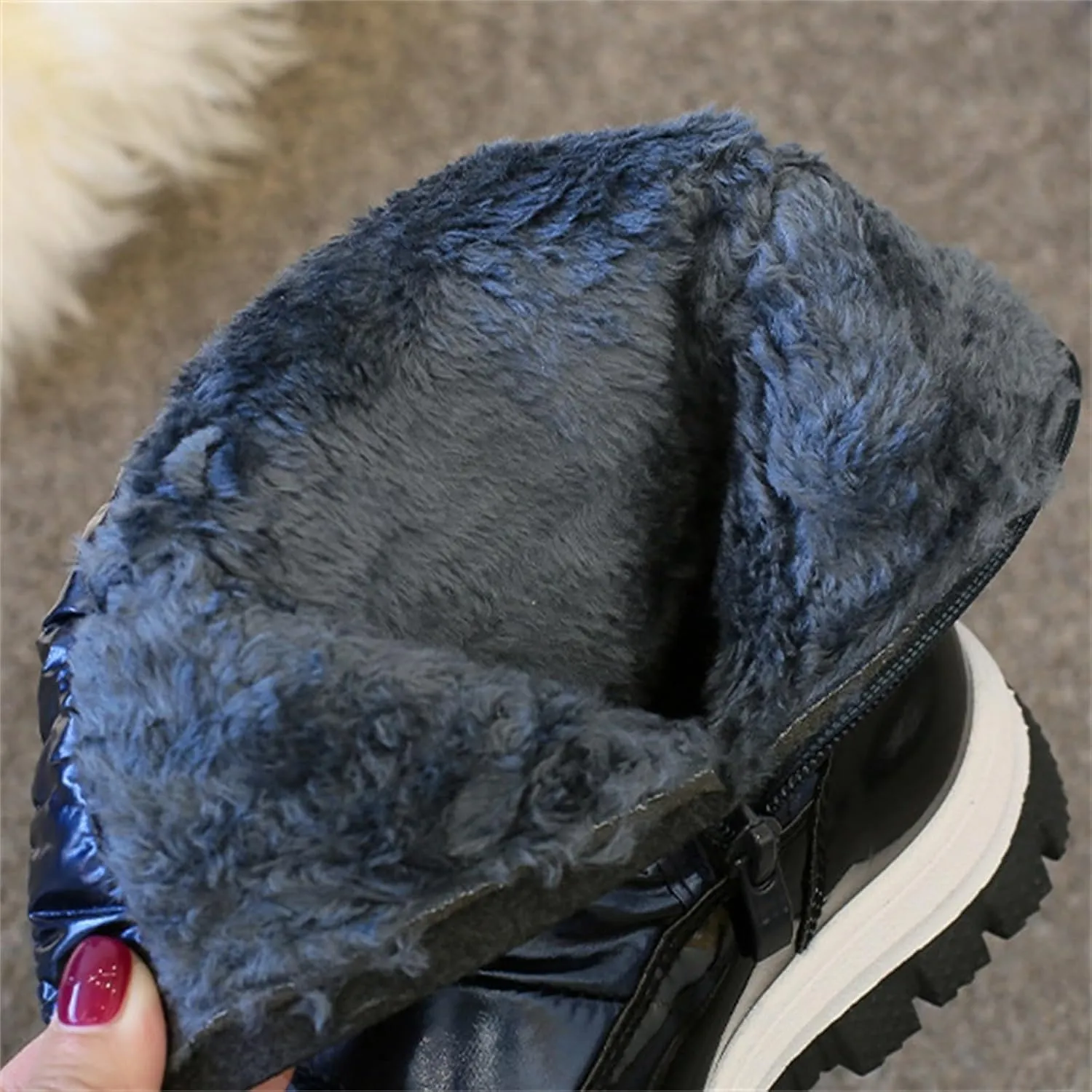 Childrens Thick Snow Boots Kids Fashion Outdoor Ski Shoes Winter 𝐖aterproof Comfy Warm Leather Flat Booties Ankle