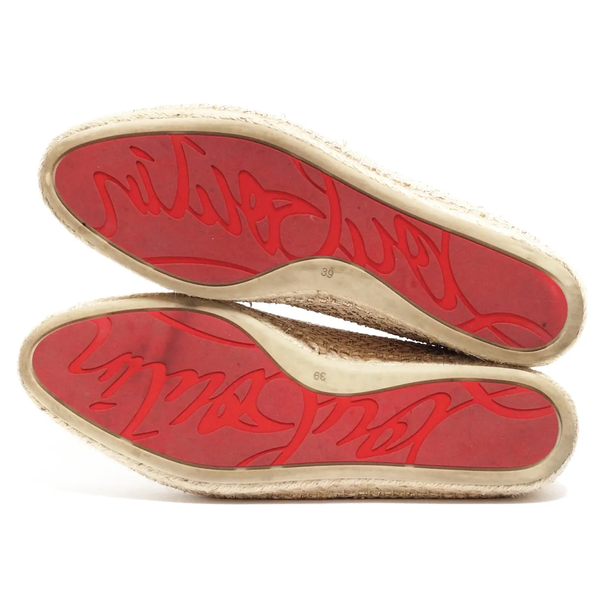 CHRISTIAN LOUBOUTIN Espananou Logo-appliquéd Canvas Espadrilles In Beige