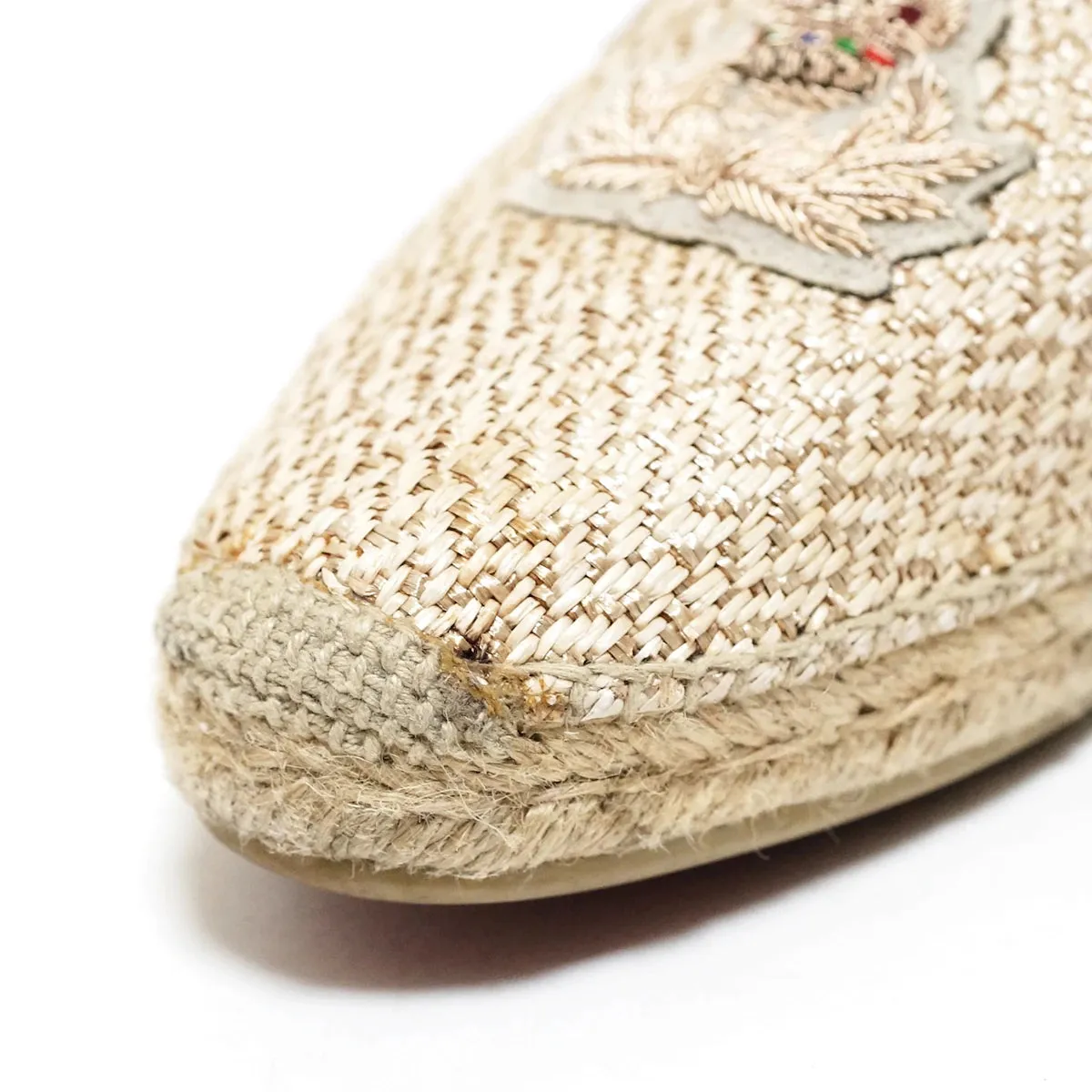 CHRISTIAN LOUBOUTIN Espananou Logo-appliquéd Canvas Espadrilles In Beige