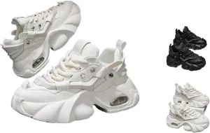 Chunky Fashion Sneakers Men, 2025 Comfortable Chunky Shoes，High-Top Casual Platform Durable Thick Sole Sneakers, Lace-Up Casual Shoes for Outdoor & Everyday Wear