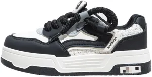 Chunky Platform Sneakers for Women Low-top Patchwork Skate Shoes Sport, Travel Casual Walking for Students