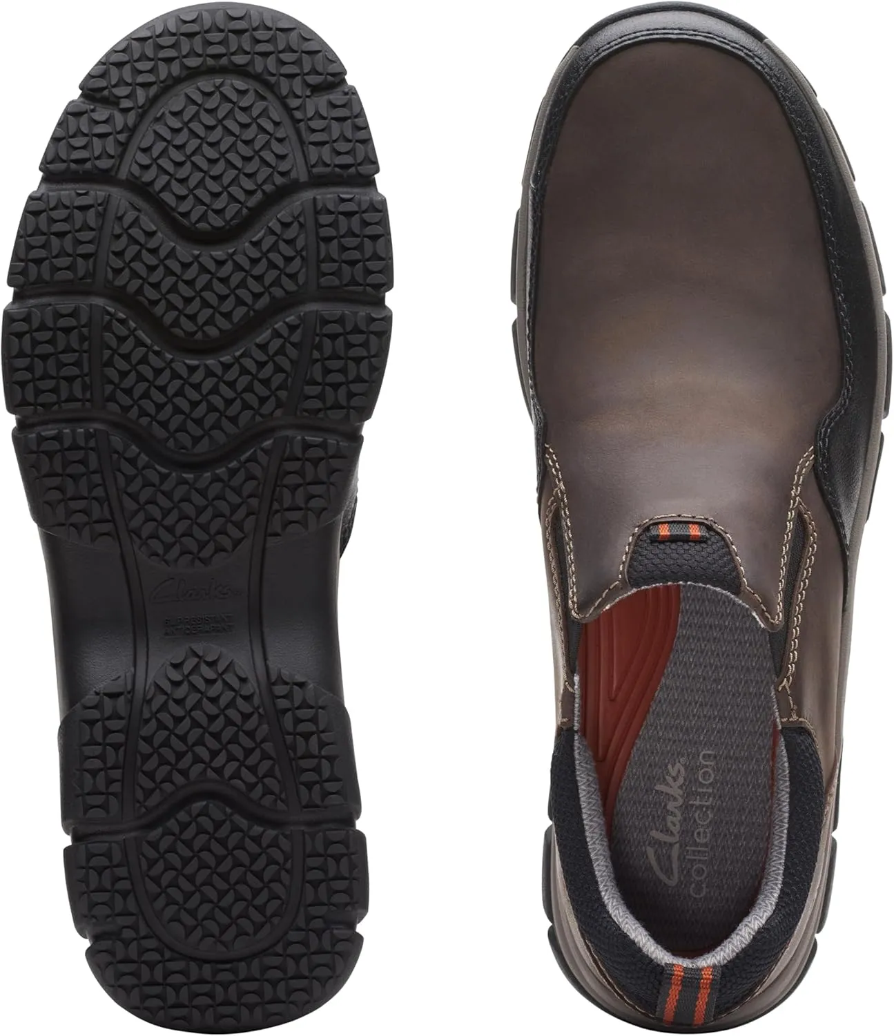 Clarks Mens Walpath Step Leather Waterproof Slip-On Sneakers