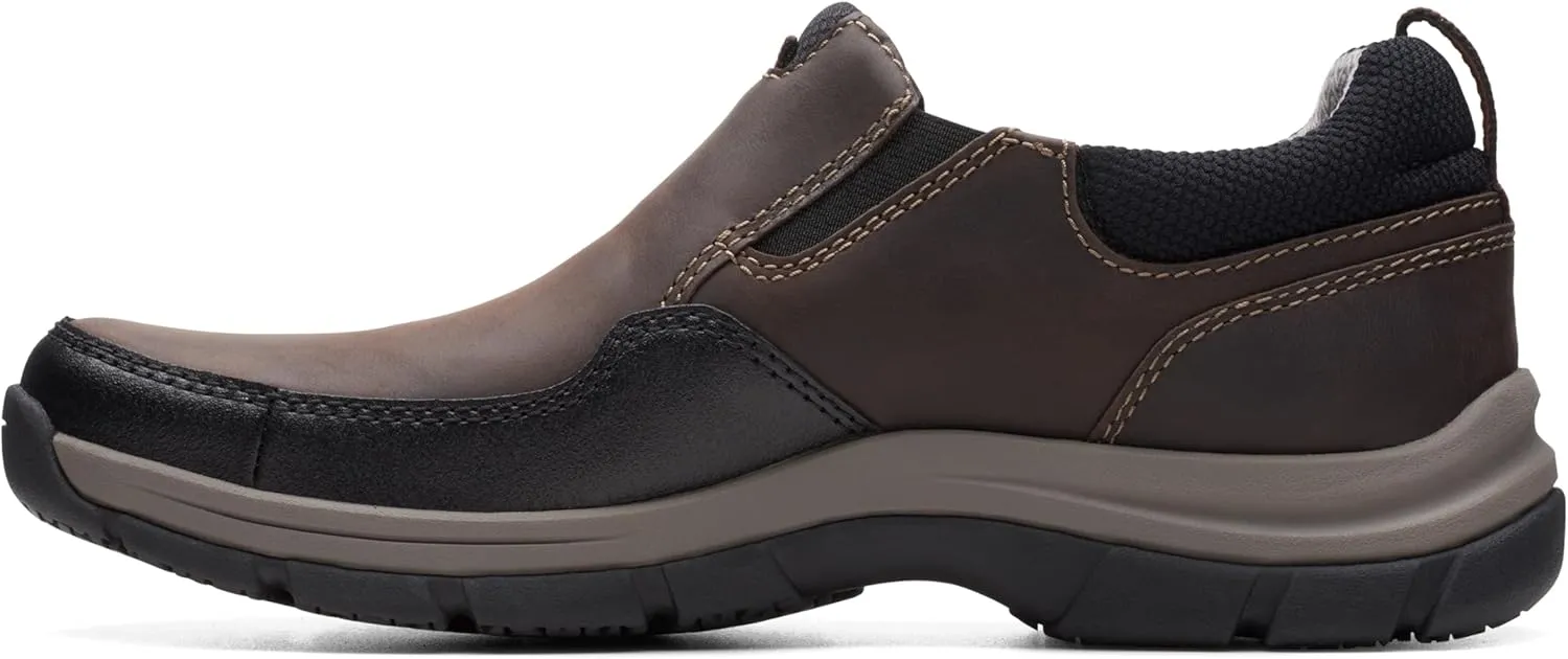 Clarks Mens Walpath Step Leather Waterproof Slip-On Sneakers