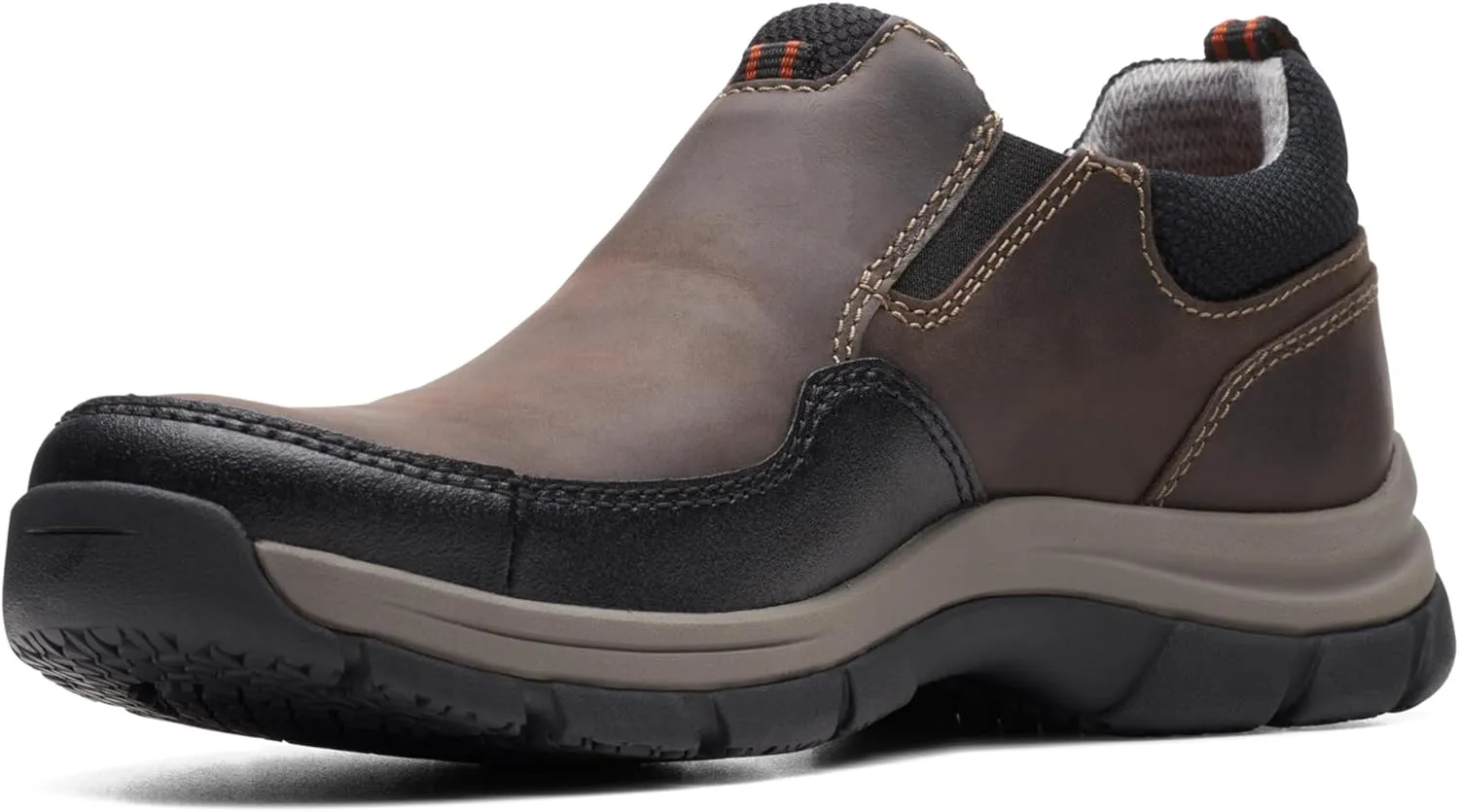 Clarks Mens Walpath Step Leather Waterproof Slip-On Sneakers