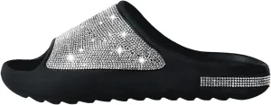 Cloud Slides for Women Thick Sole Sandals Quick Drying Shower Shoes EVA Non-Slip Rhinestone Slippers Glitter Crystal