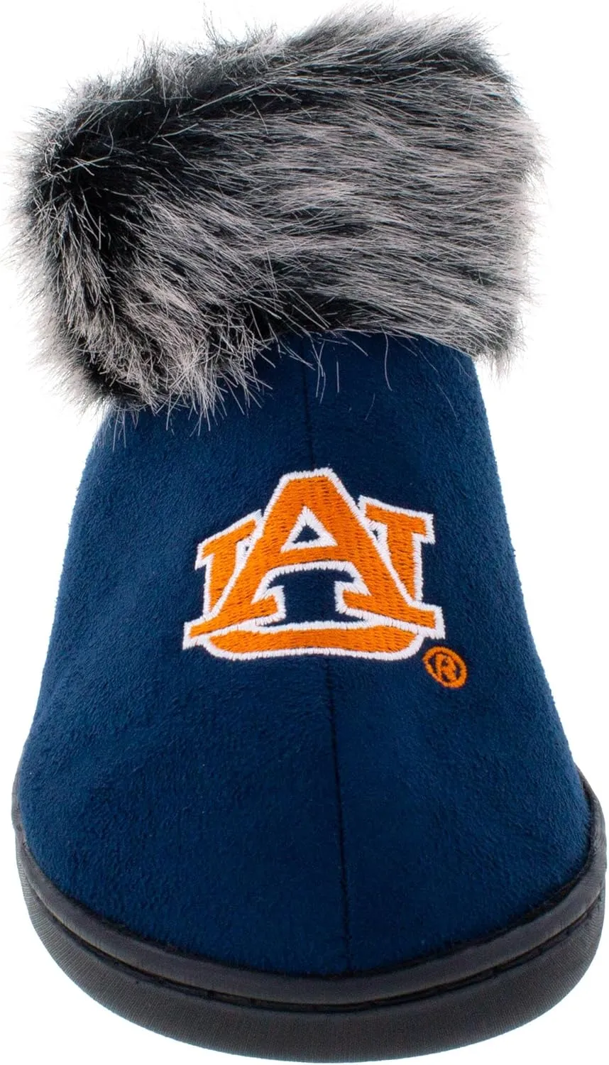 Comfy Feet Womens NCAA Faux Sheepskin Furry Top Indoor Outdoor Slippers