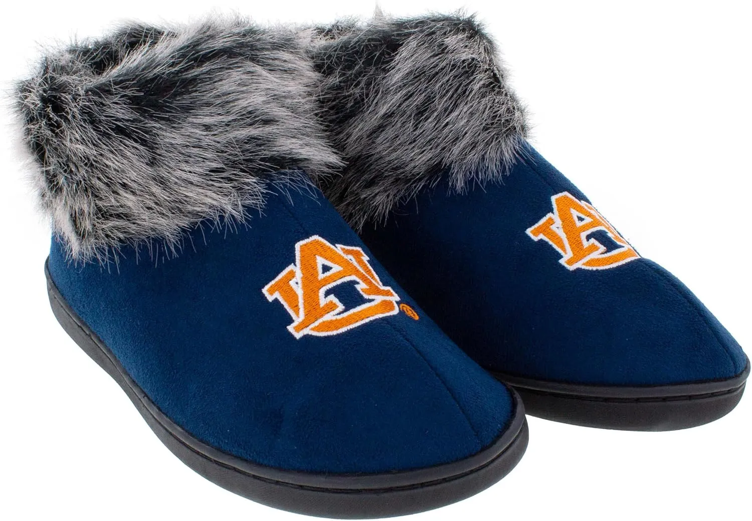 Comfy Feet Womens NCAA Faux Sheepskin Furry Top Indoor Outdoor Slippers