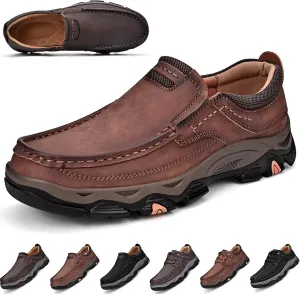 Comfymore Shoes for Men, Lightweight Breathable Slip-On Loafers, Orthopedic Walking Shoes
