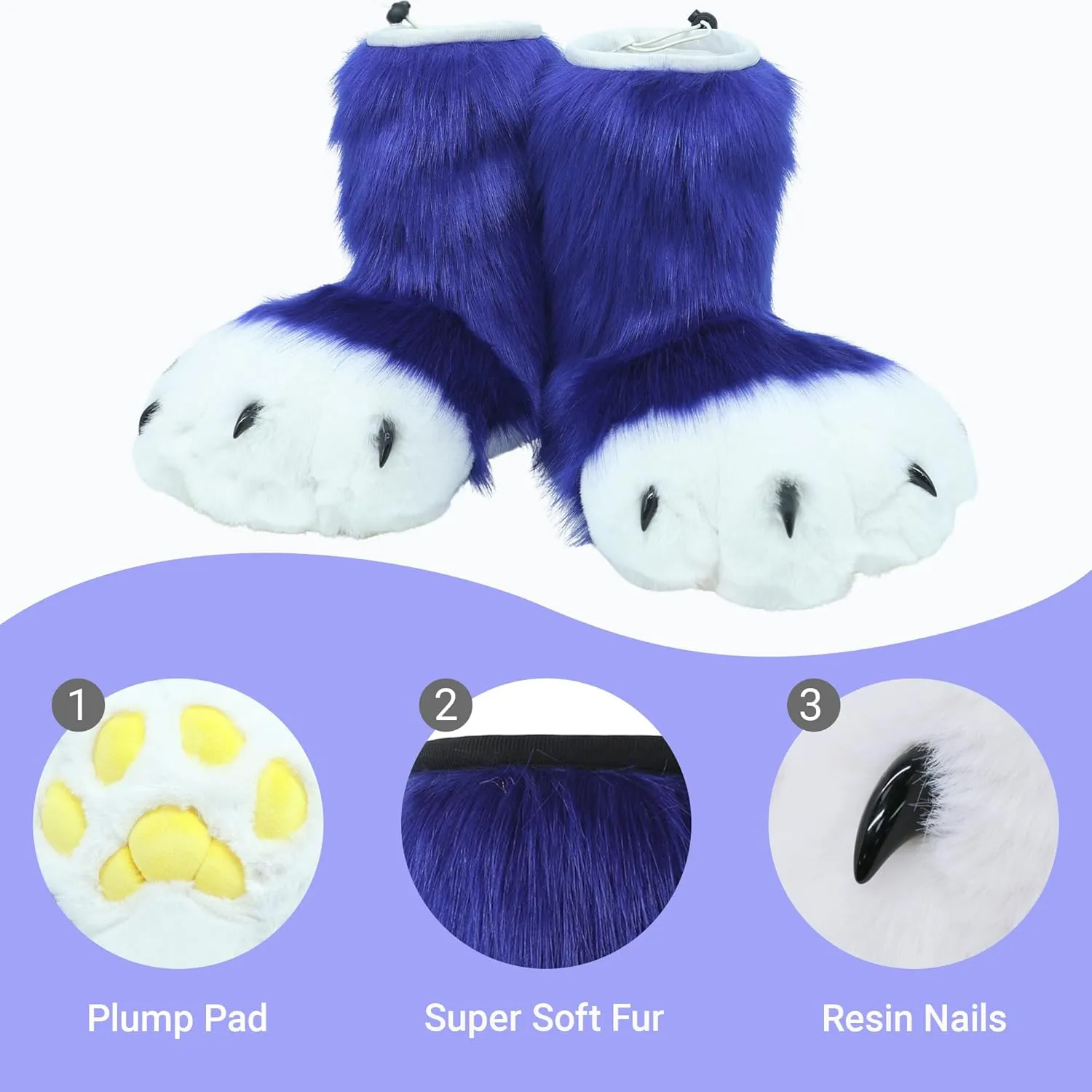 Cosplay Animal Cat Wolf Dog Fox Fursuit Feet Paw Claw Shoes Furry Boots Costume Accessories for Adult