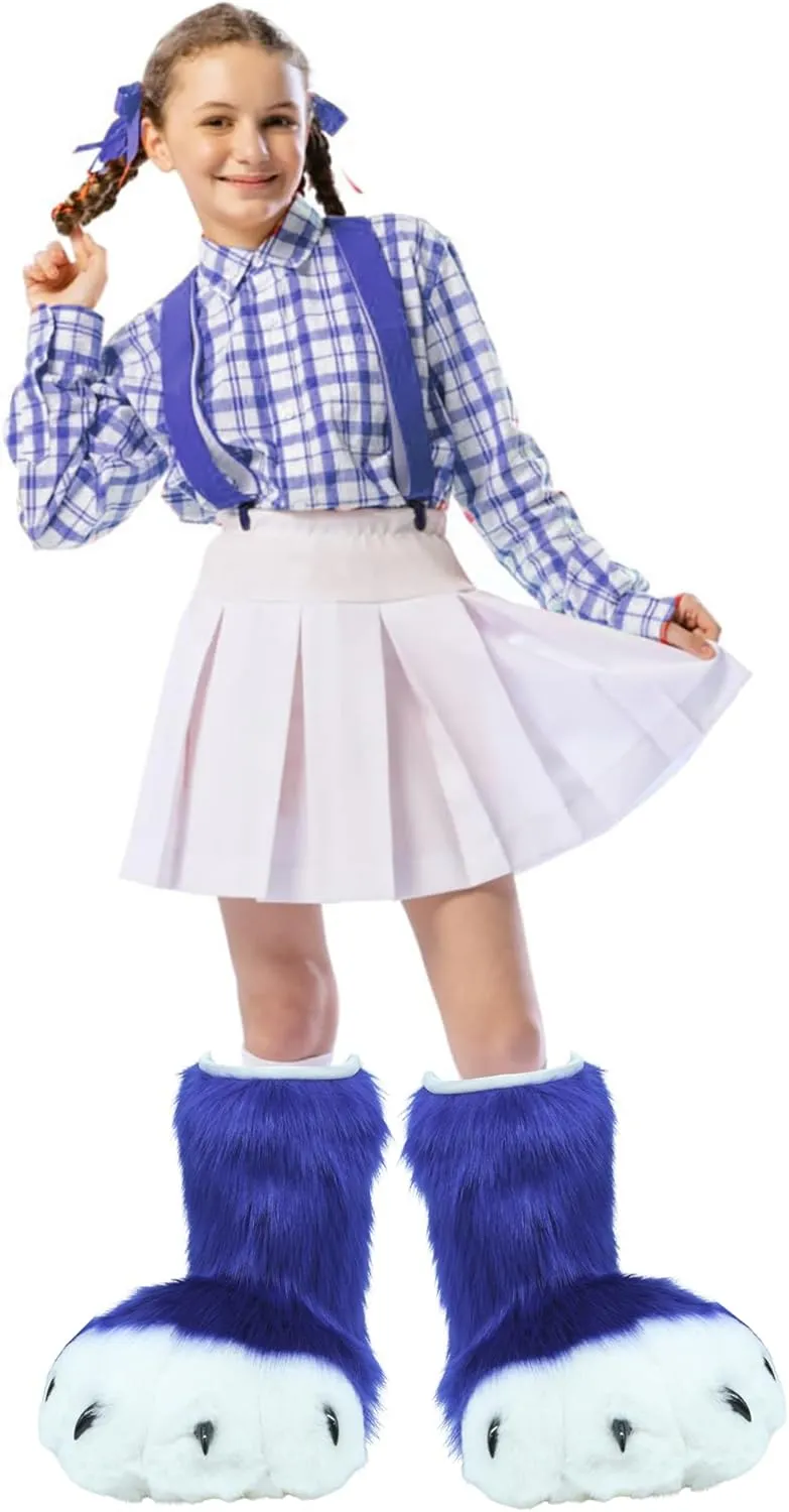 Cosplay Animal Cat Wolf Dog Fox Fursuit Feet Paw Claw Shoes Furry Boots Costume Accessories for Adult