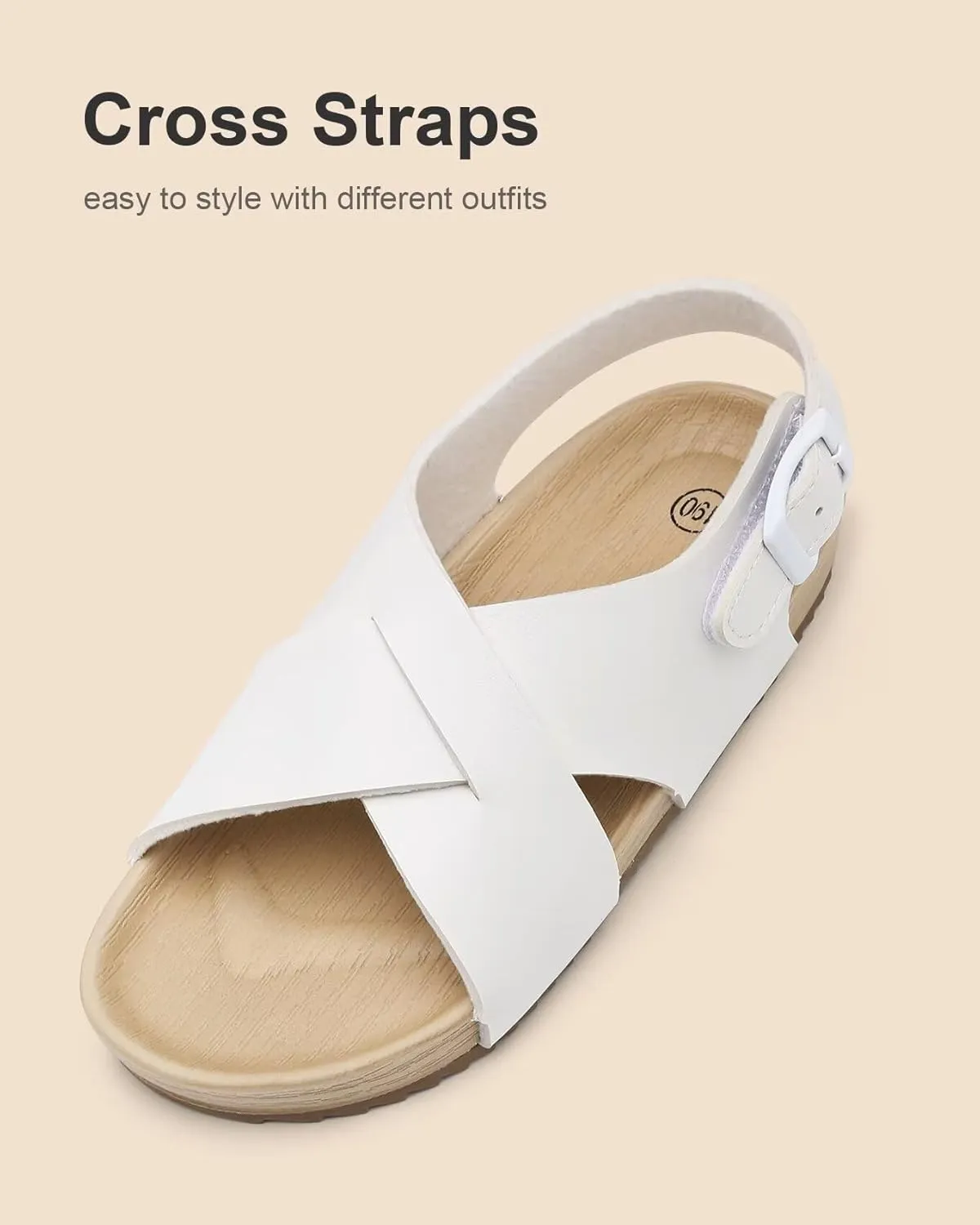 Cubufly Kids Sandals Cross Strappy Open Toe Plat Girl Boy Summer Shoes for Indoor and Outdoor Use Toddler/Little Kid/Big Kid