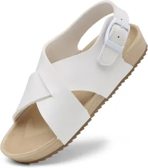 Cubufly Kids Sandals Cross Strappy Open Toe Plat Girl Boy Summer Shoes for Indoor and Outdoor Use Toddler/Little Kid/Big Kid
