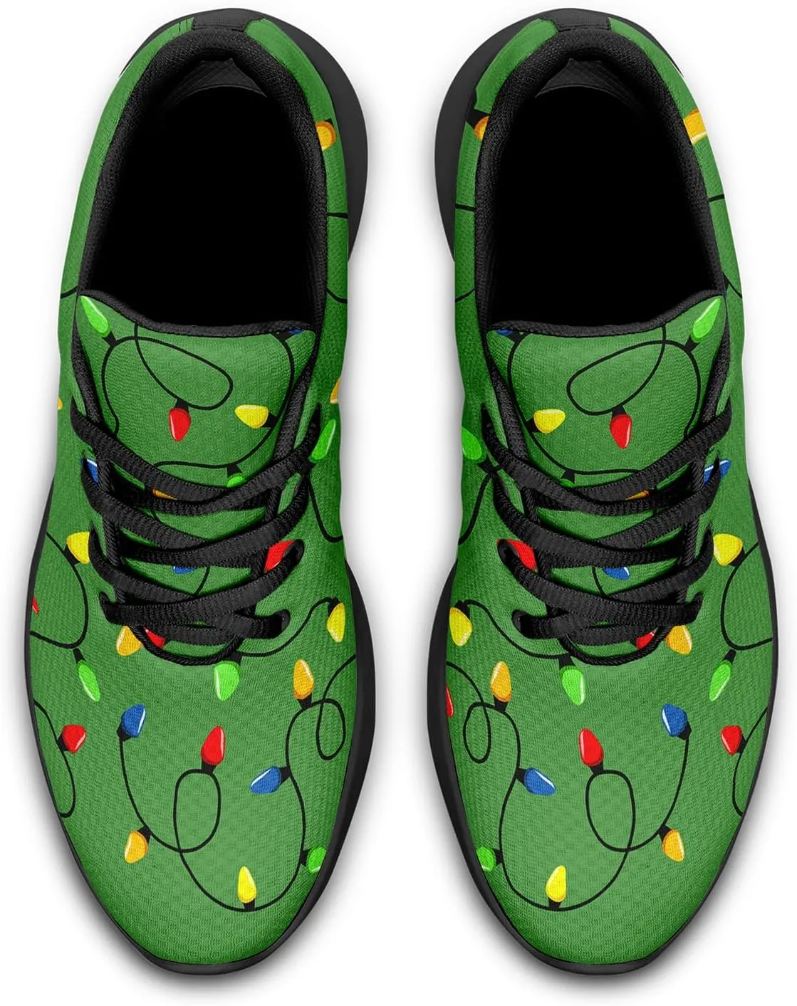 Custom Christmas Walking Sneakers, Snowman Design, Comfortable Lightweight Running Shoes, Festive Holiday Footwear for Women