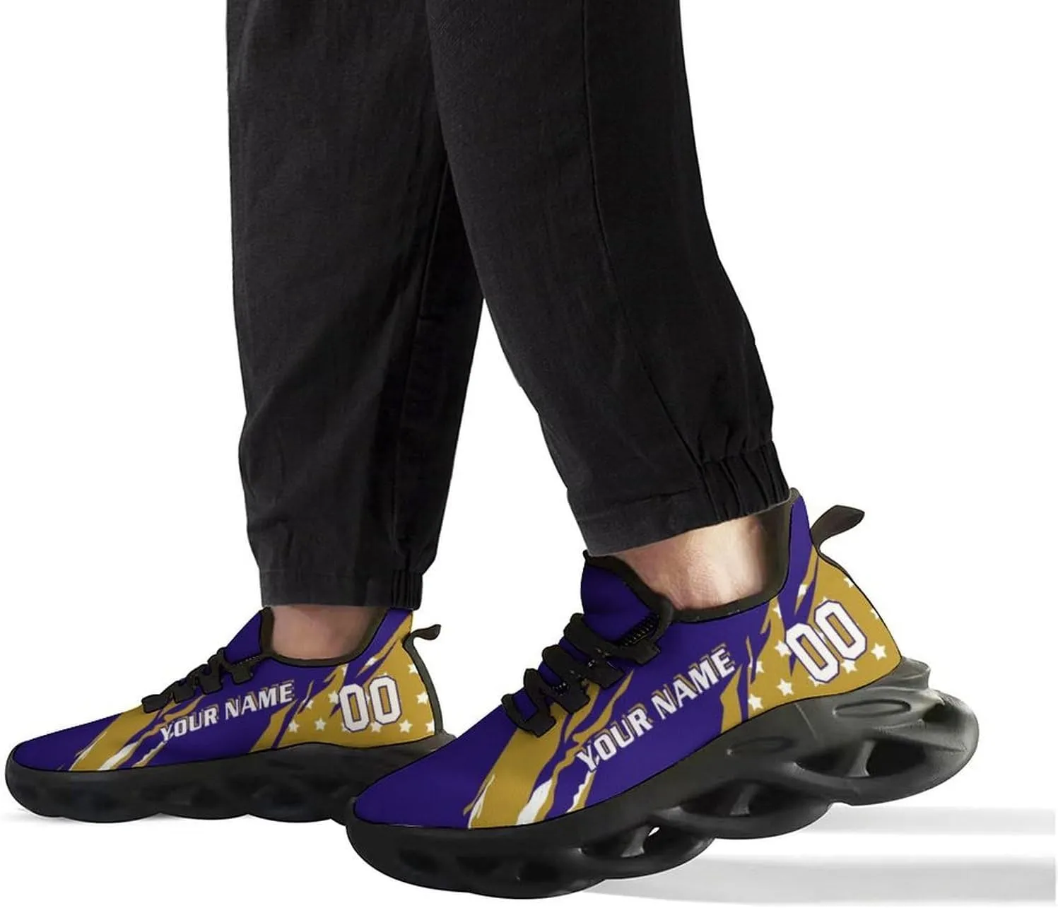 Custom Football Sneakers City Breathable Sport Slip-on Shoes Personalized Photo Name Number Gifts for Football Fans Men Women