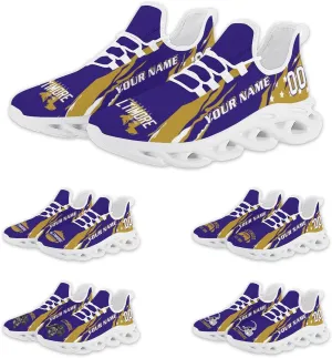Custom Football Sneakers City Breathable Sport Slip-on Shoes Personalized Photo Name Number Gifts for Football Fans Men Women