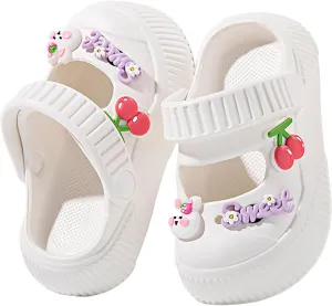 Cute Cushioned Slides for Kids Cartoon Slippers Soft Lightweight Cloud Sandals for Indoor Outdoor Beach Shoes