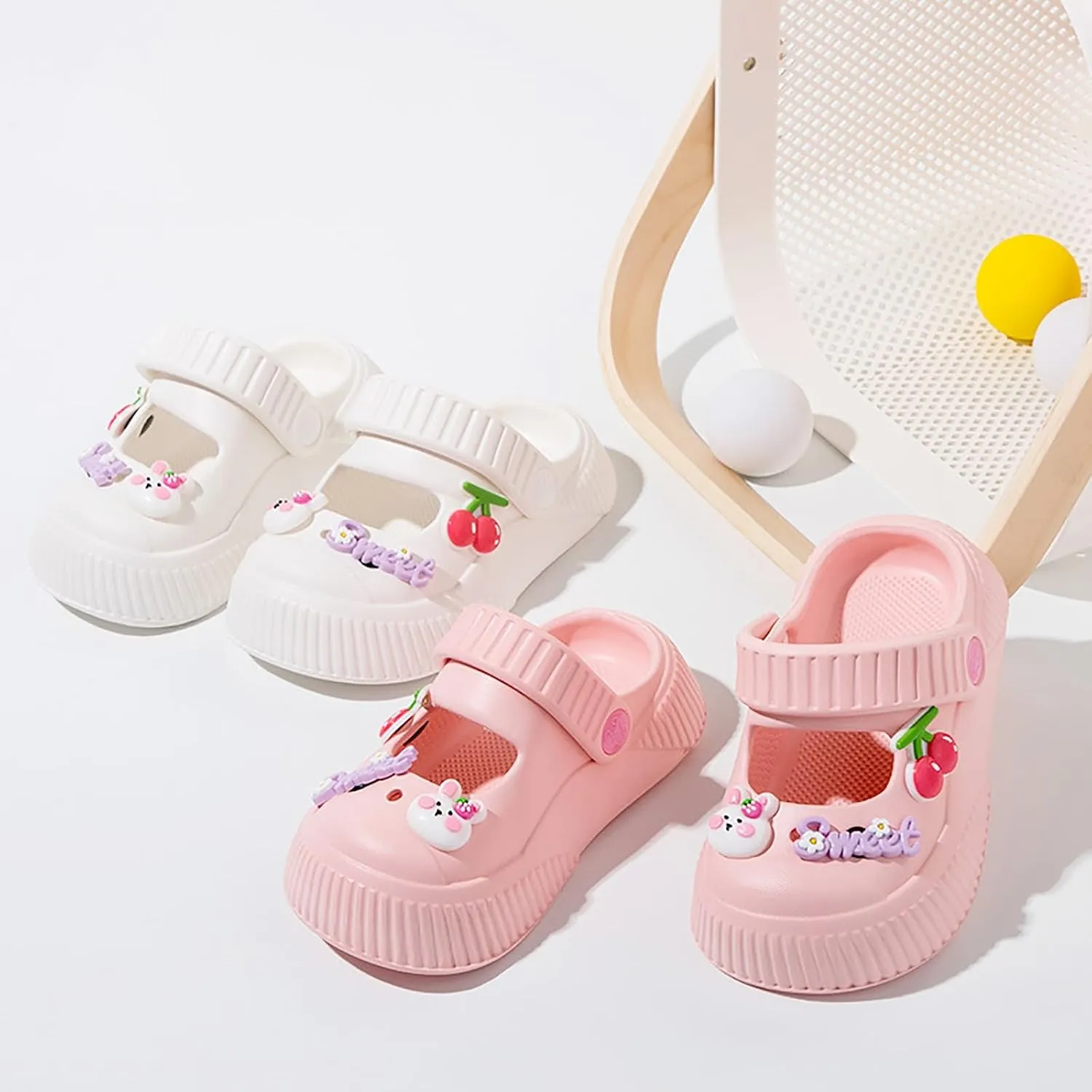Cute Cushioned Slides for Kids Cartoon Slippers Soft Lightweight Cloud Sandals for Indoor Outdoor Beach Shoes