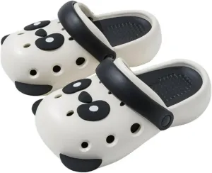 Cute Panda Parent-Child Thick Sole Slippers Women Clogs with Hole EVA Y2K Platform Height Increase Outdoor Travel Beach Sandals